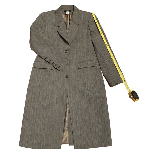 J Peterman Coat Vintage Womens Size 10 Wool Below Knee Button Up Notch Collar - Picture 8 of 11